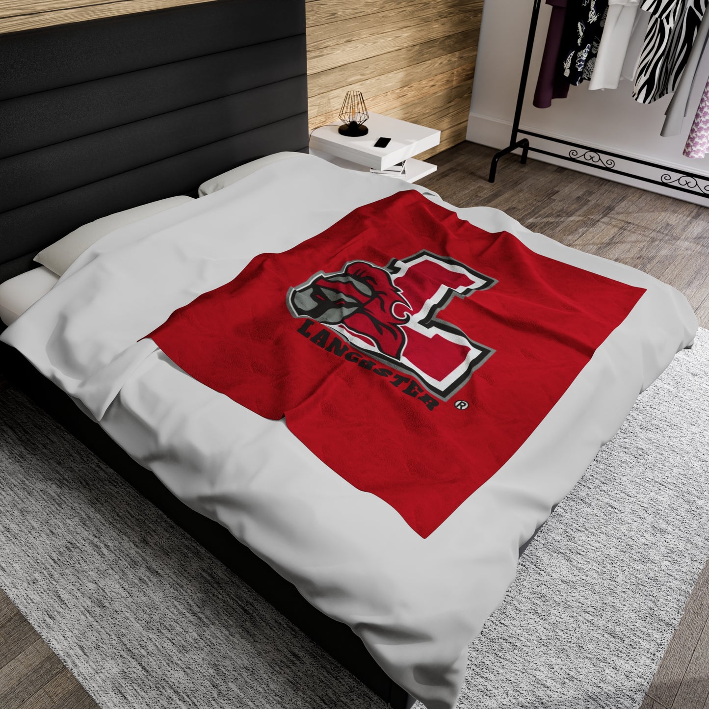 Lancaster Red Velveteen Plush Blanket