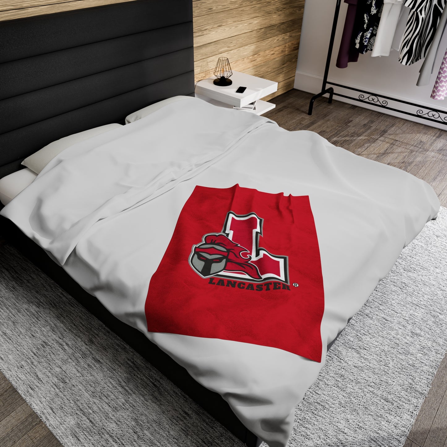 Lancaster Red Velveteen Plush Blanket