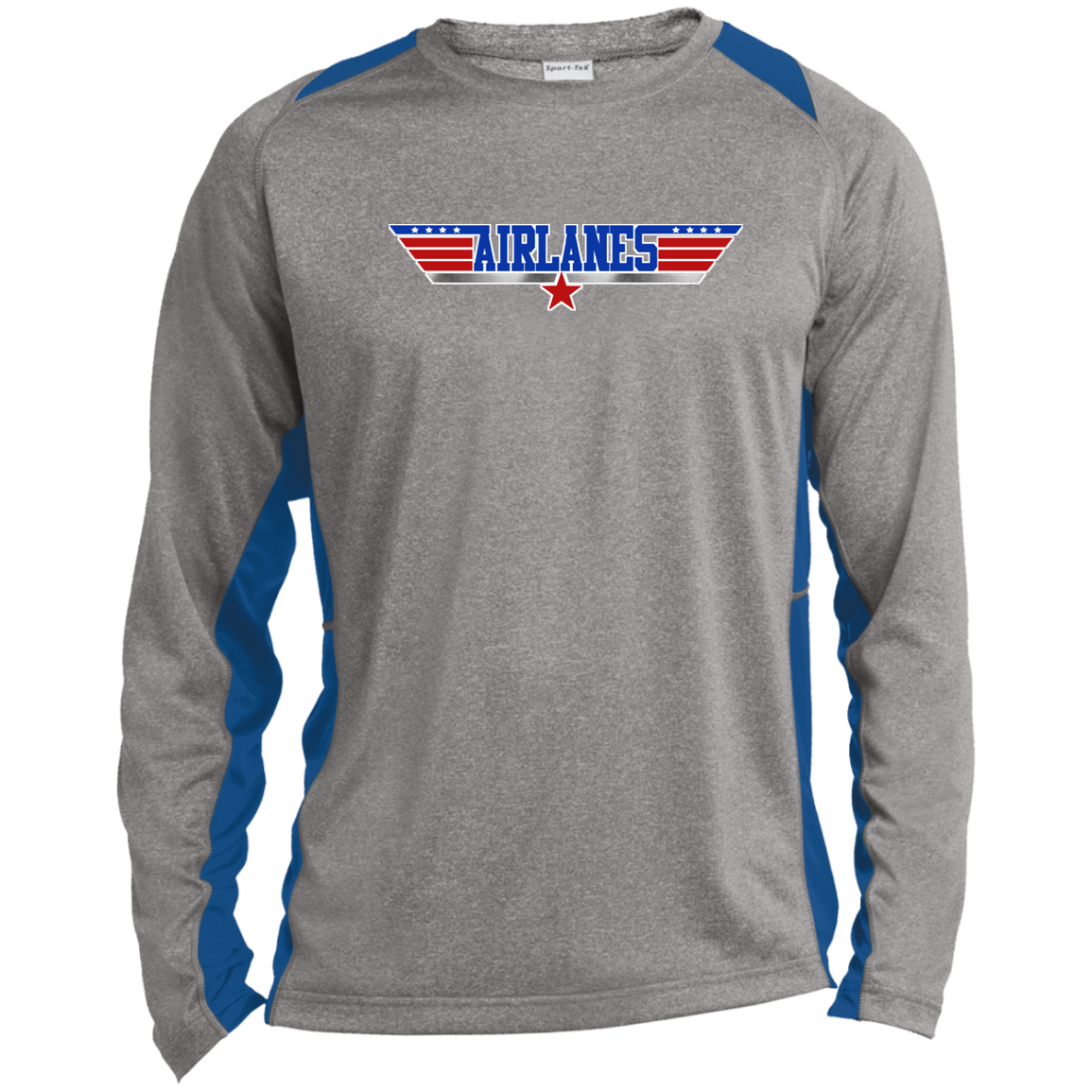 Airlanes Long Sleeve Heather Colorblock Performance Tee