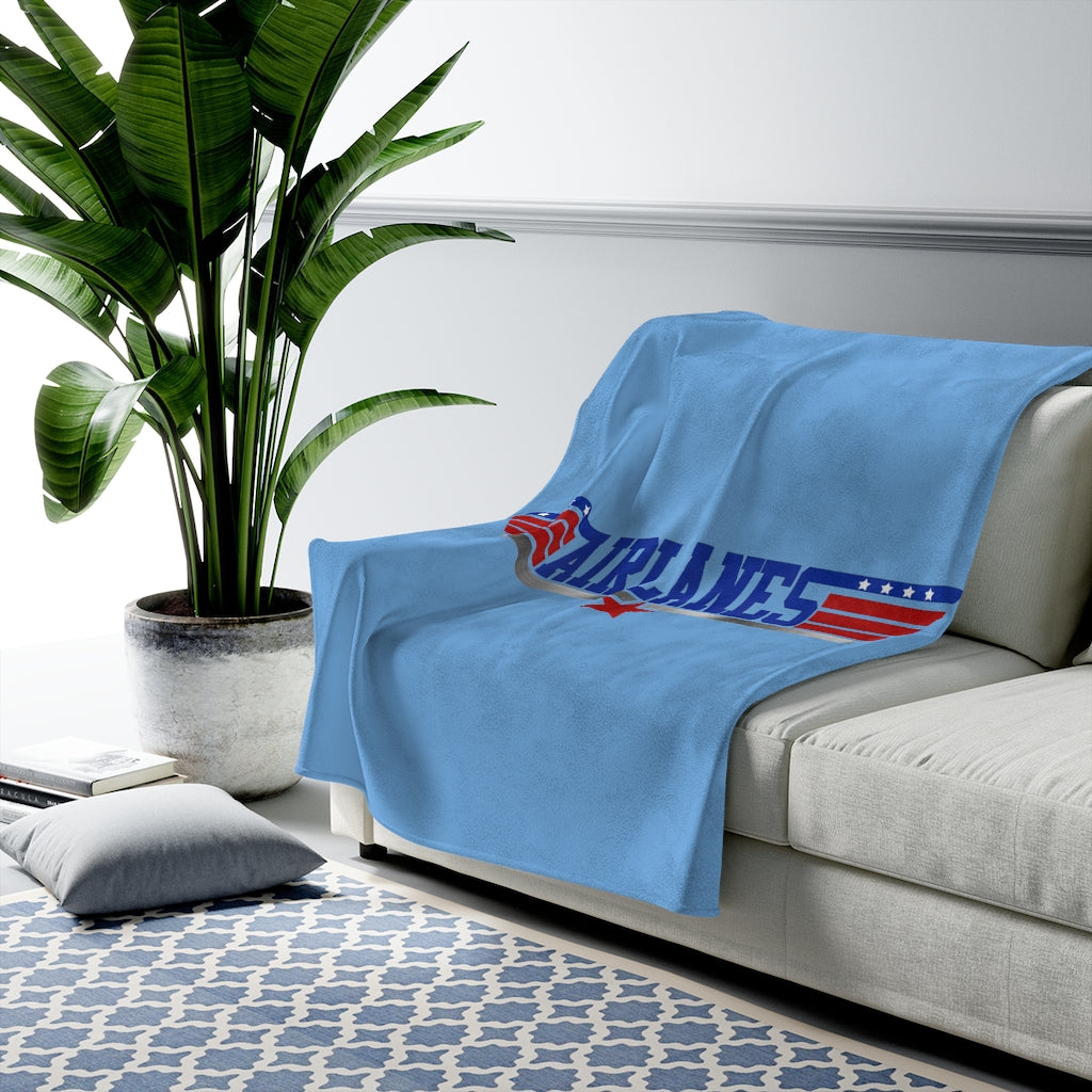 Airlanes Velveteen Plush Blanket