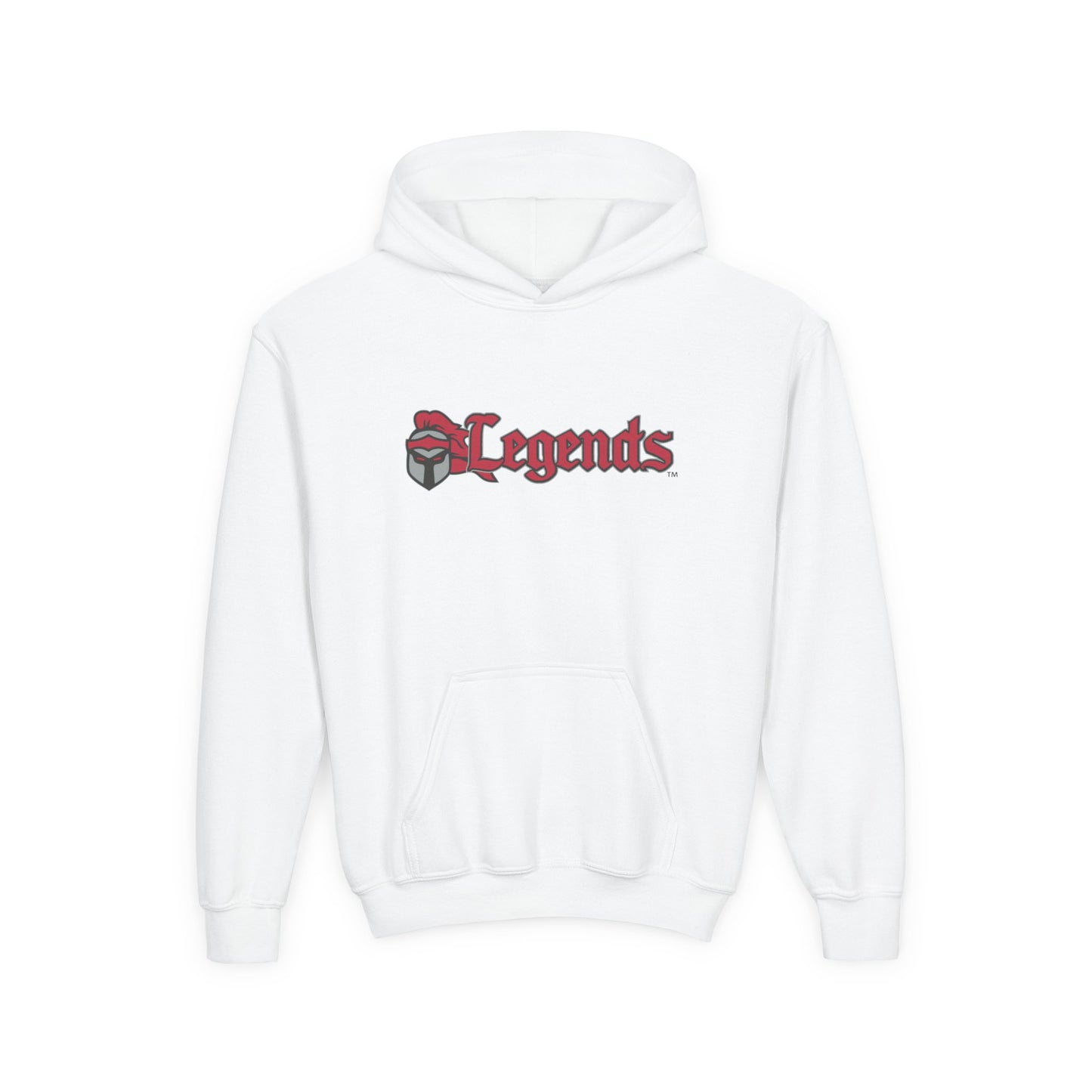 Embroidered Youth Hooded Sweatshirt Legends Crossed Swords Design