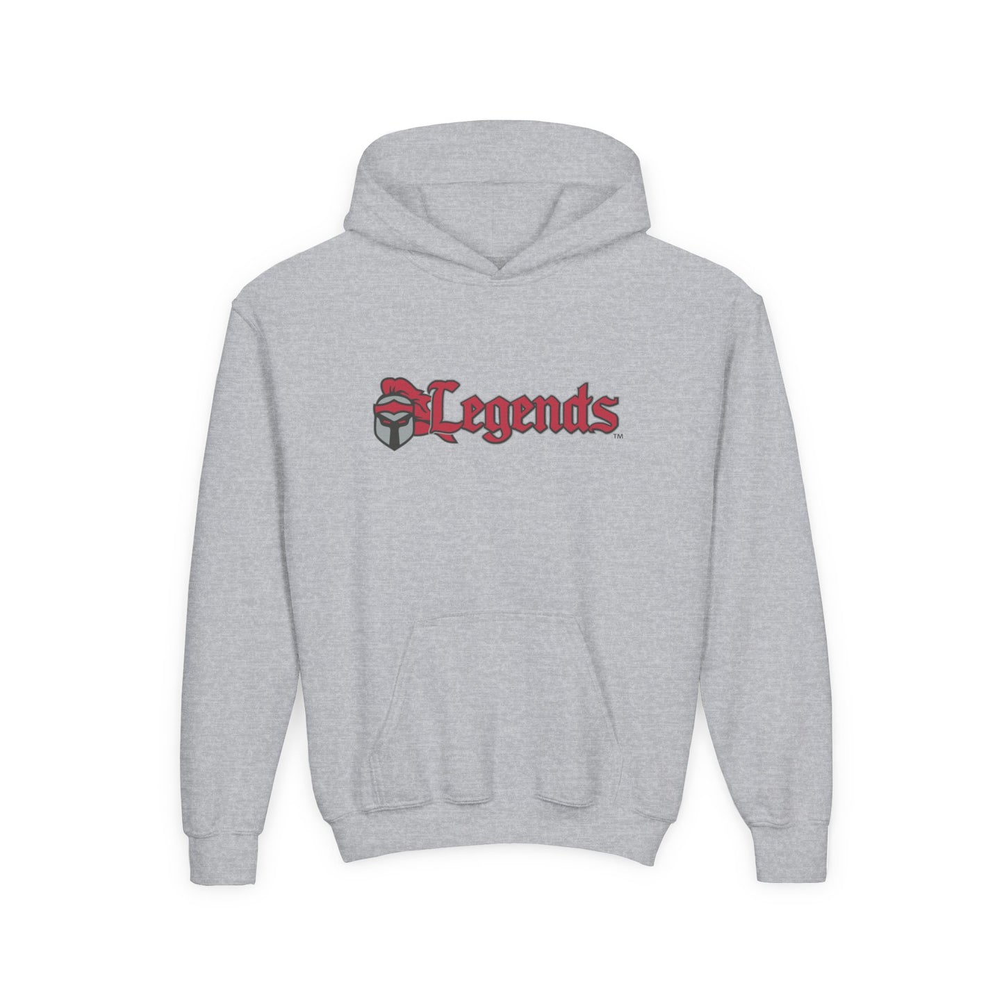Embroidered Youth Hooded Sweatshirt Legends Crossed Swords Design