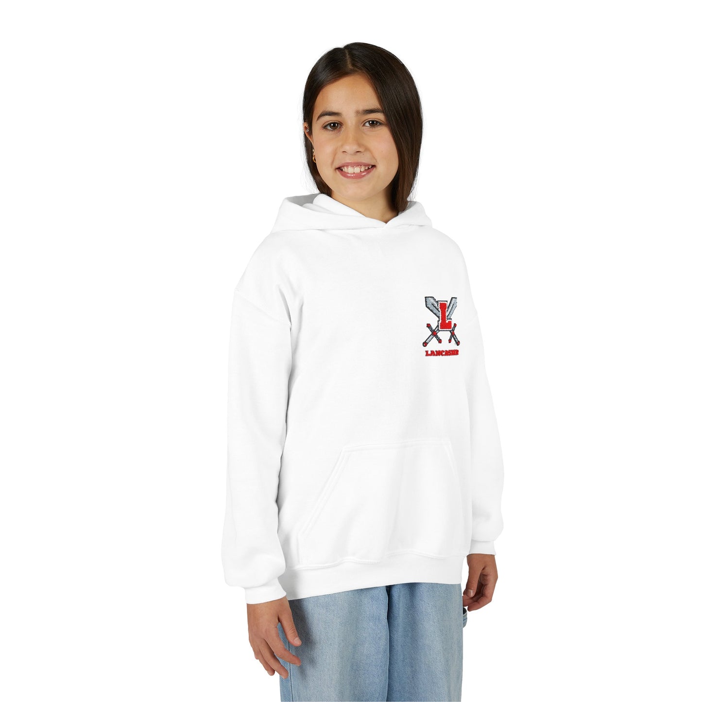Youth Hooded Sweatshirt with Lancaster Design - Cozy, Stylish, Perfect for Sports, Back to School, Gifts, and Everyday Wear