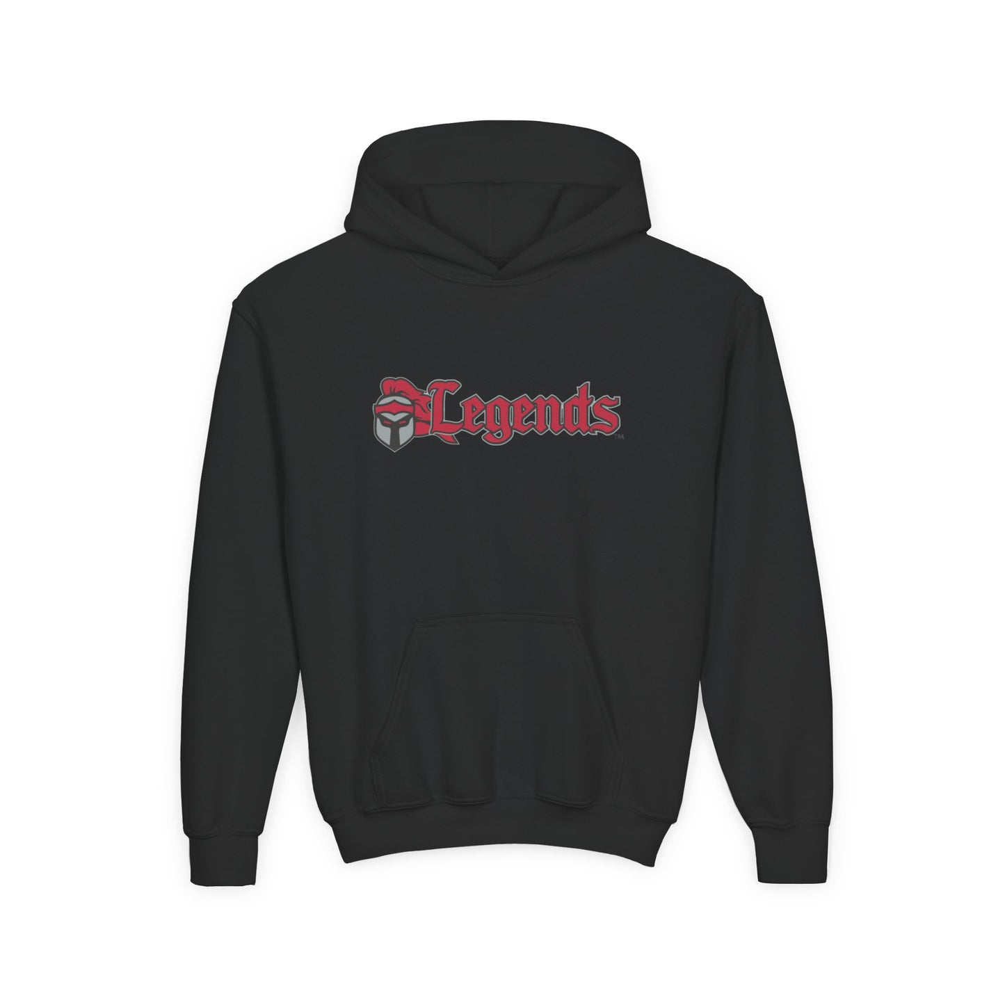 Embroidered Youth Hooded Sweatshirt Legends Crossed Swords Design