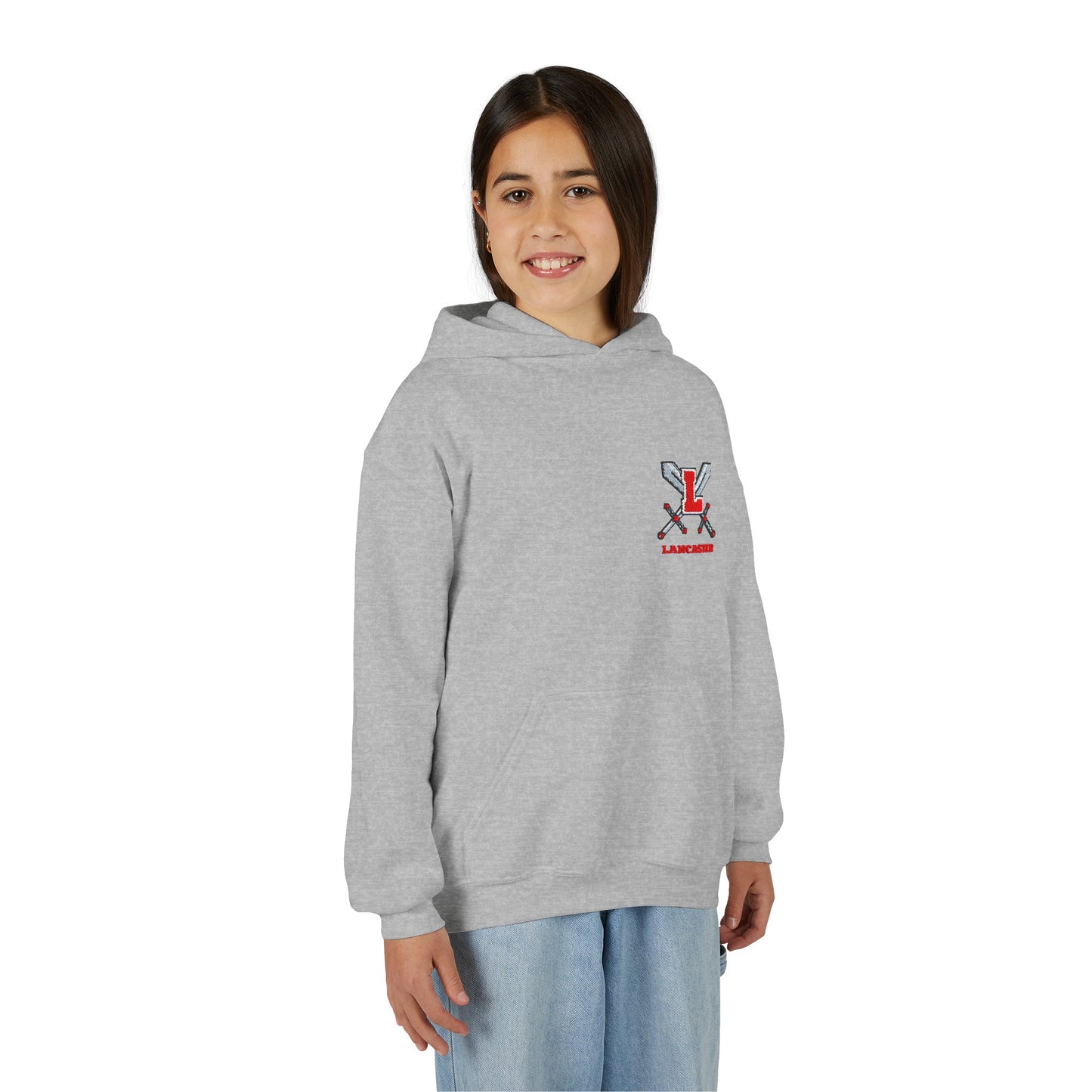 Youth Hooded Sweatshirt with Lancaster Design - Cozy, Stylish, Perfect for Sports, Back to School, Gifts, and Everyday Wear