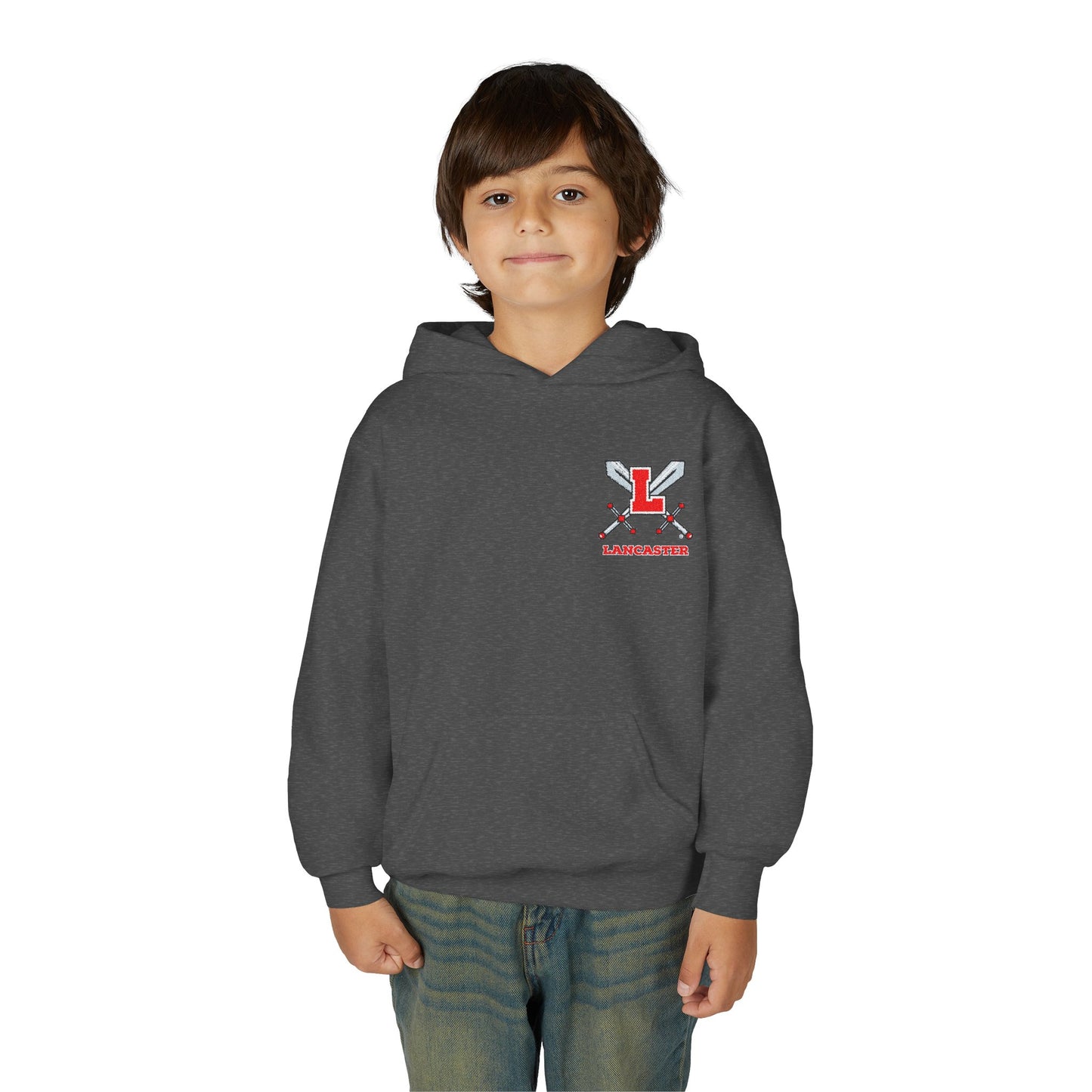 Youth Hooded Sweatshirt with Lancaster Design - Cozy, Stylish, Perfect for Sports, Back to School, Gifts, and Everyday Wear