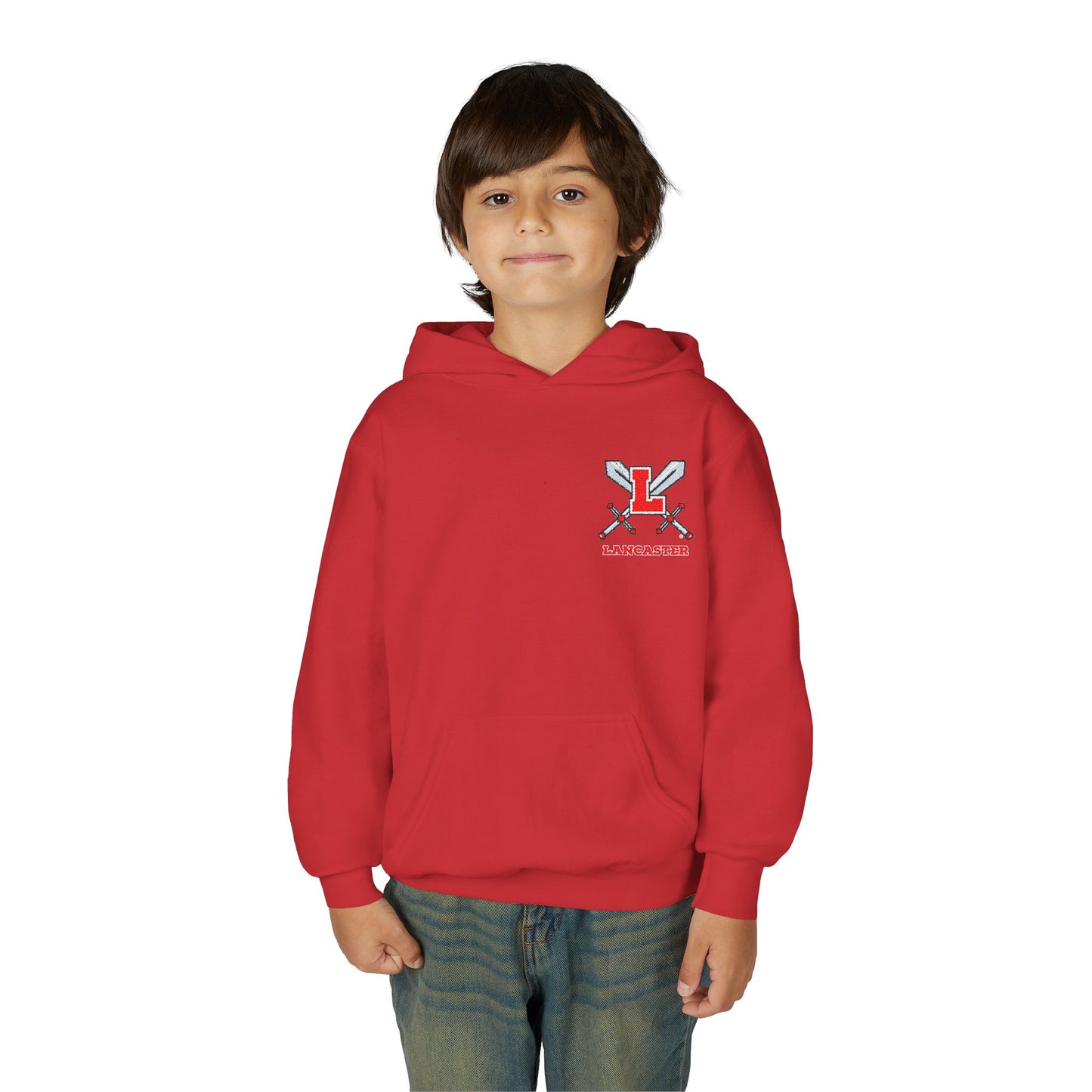 Youth Hooded Sweatshirt with Lancaster Design - Cozy, Stylish, Perfect for Sports, Back to School, Gifts, and Everyday Wear
