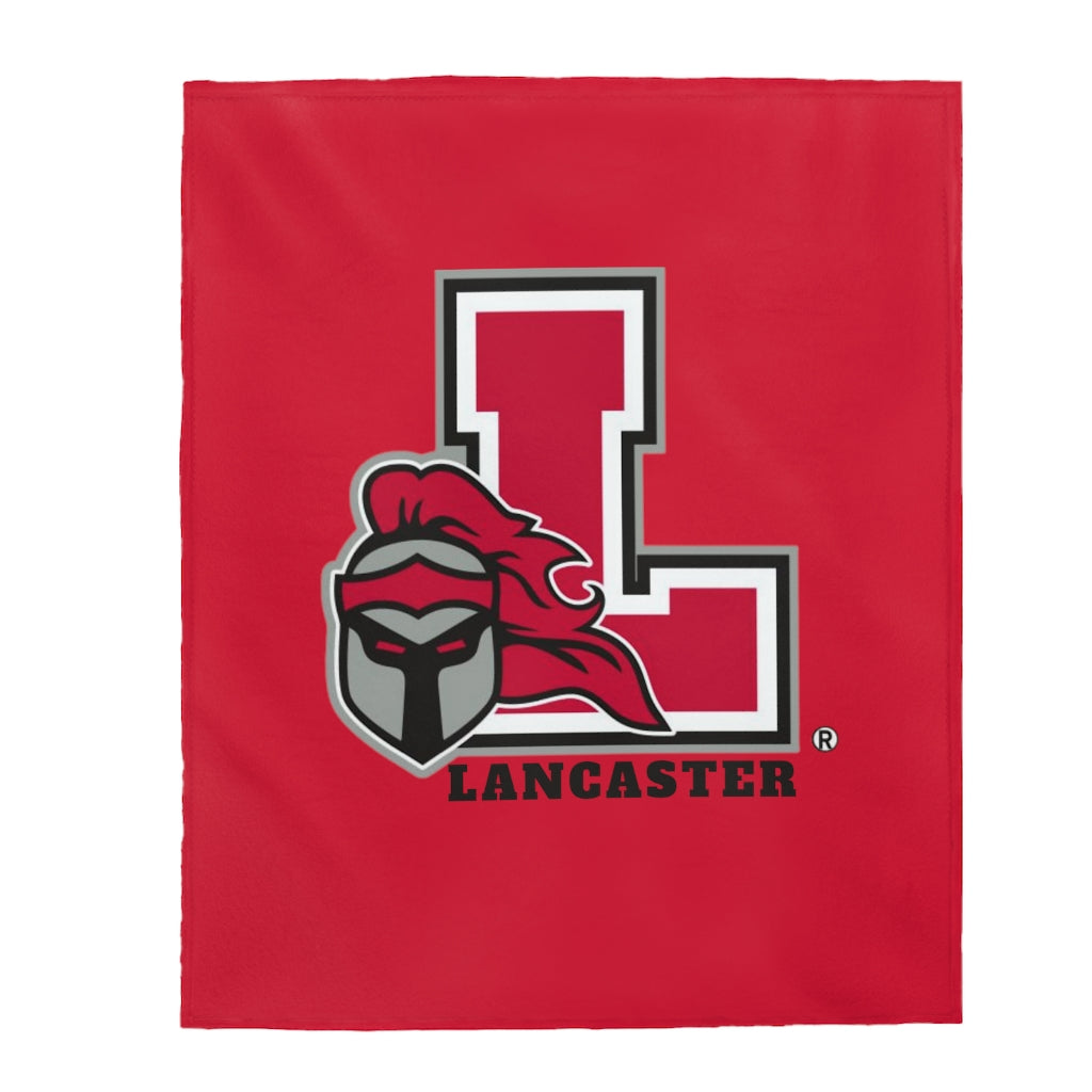 Lancaster Red Velveteen Plush Blanket