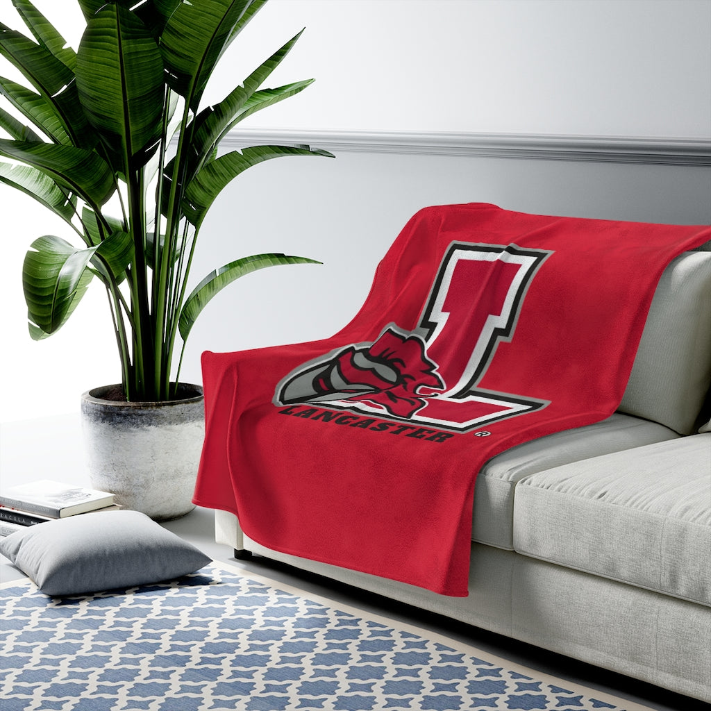 Lancaster Red Velveteen Plush Blanket
