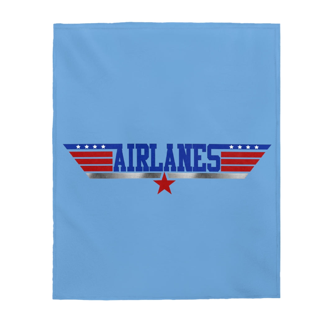 Airlanes Velveteen Plush Blanket